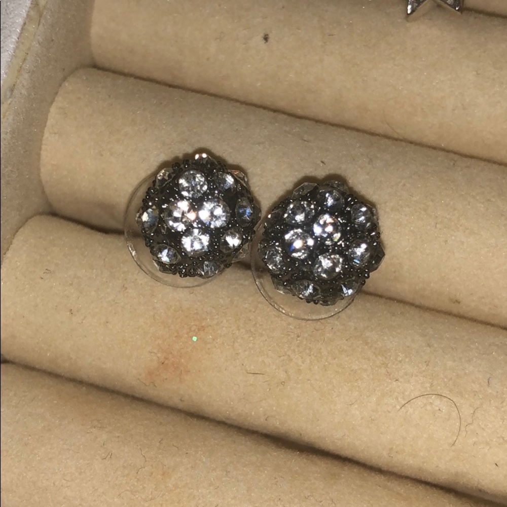 Black and silver studd earrings